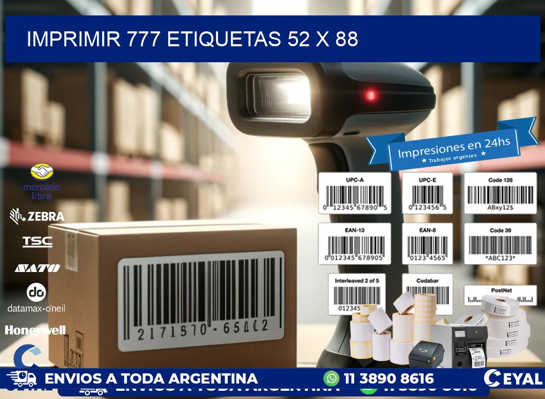 IMPRIMIR 777 ETIQUETAS 52 x 88