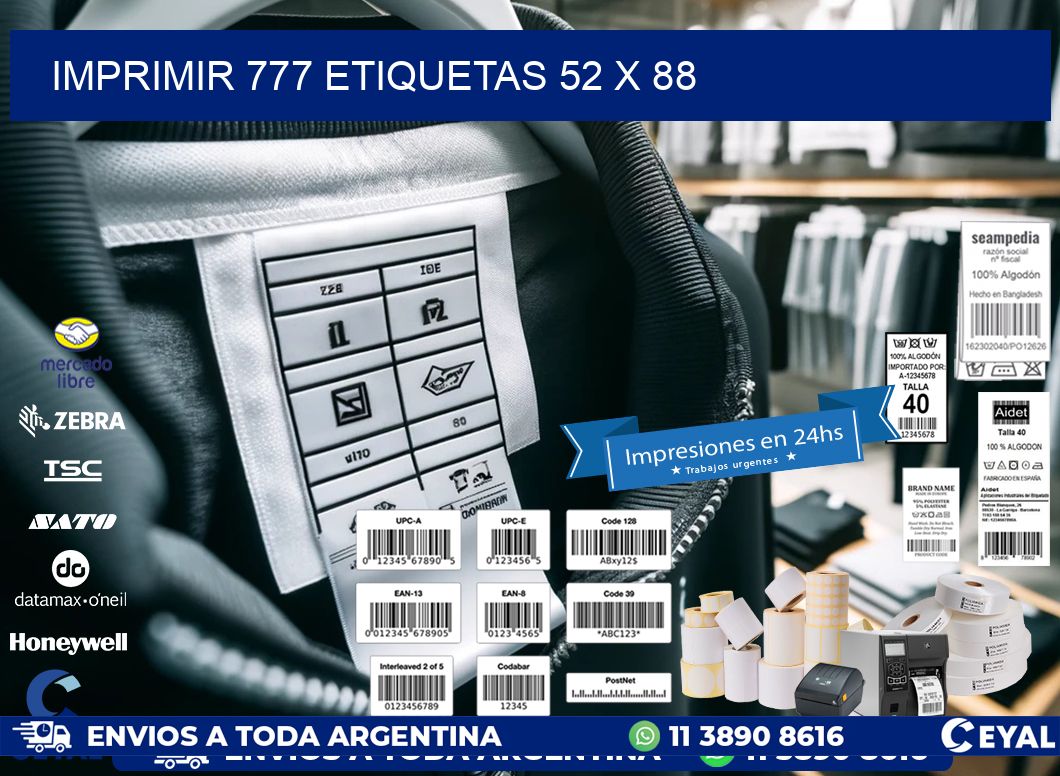 IMPRIMIR 777 ETIQUETAS 52 x 88