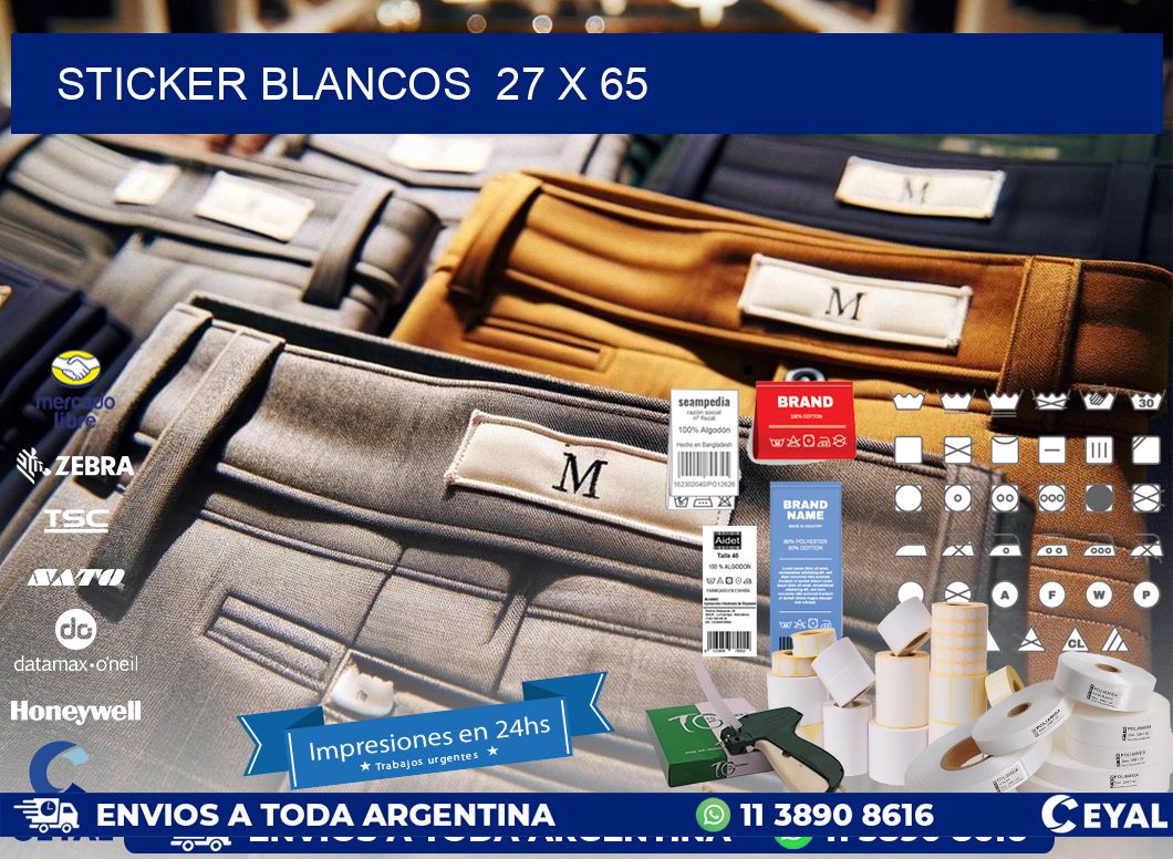 STICKER BLANCOS  27 x 65