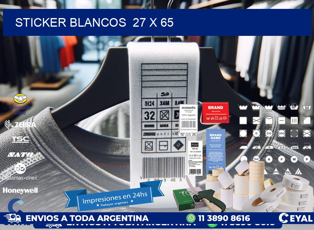 STICKER BLANCOS  27 x 65