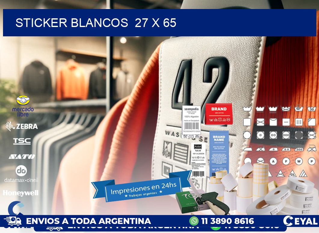 STICKER BLANCOS  27 x 65