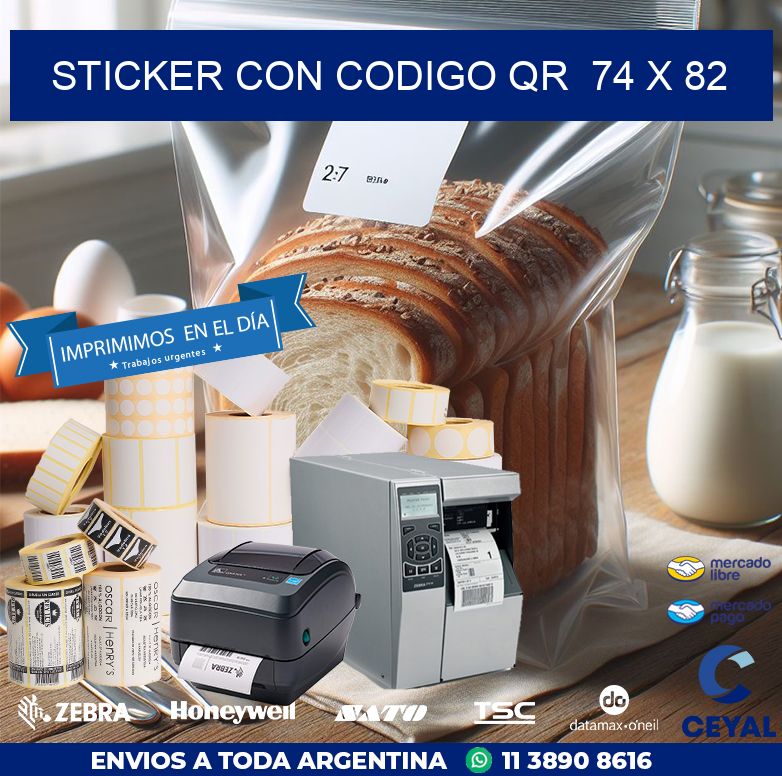 STICKER CON CODIGO QR  74 x 82