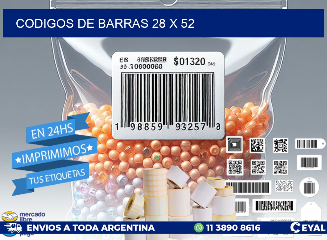 codigos de barras 28 x 52