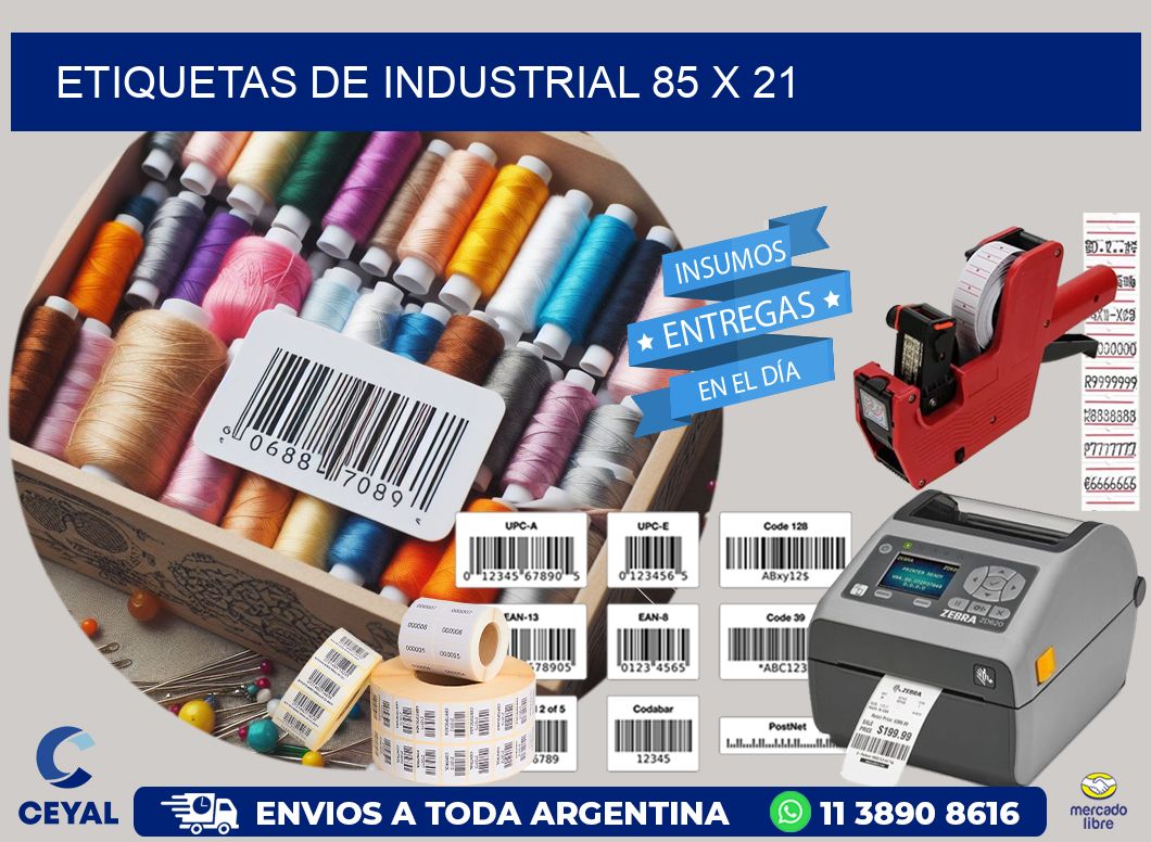 etiquetas de industrial 85 x 21