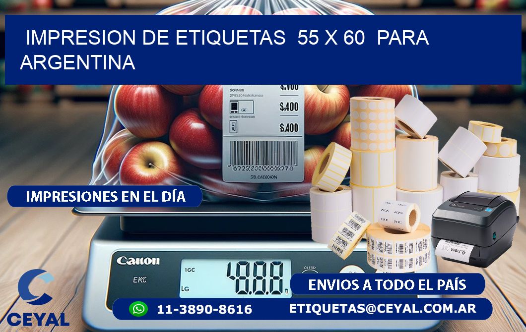 impresion de etiquetas 55 x 60 para argentina