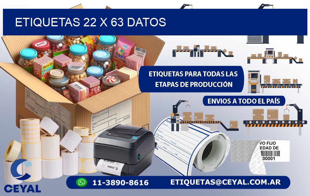 ETIQUETAS 22 x 63 DATOS