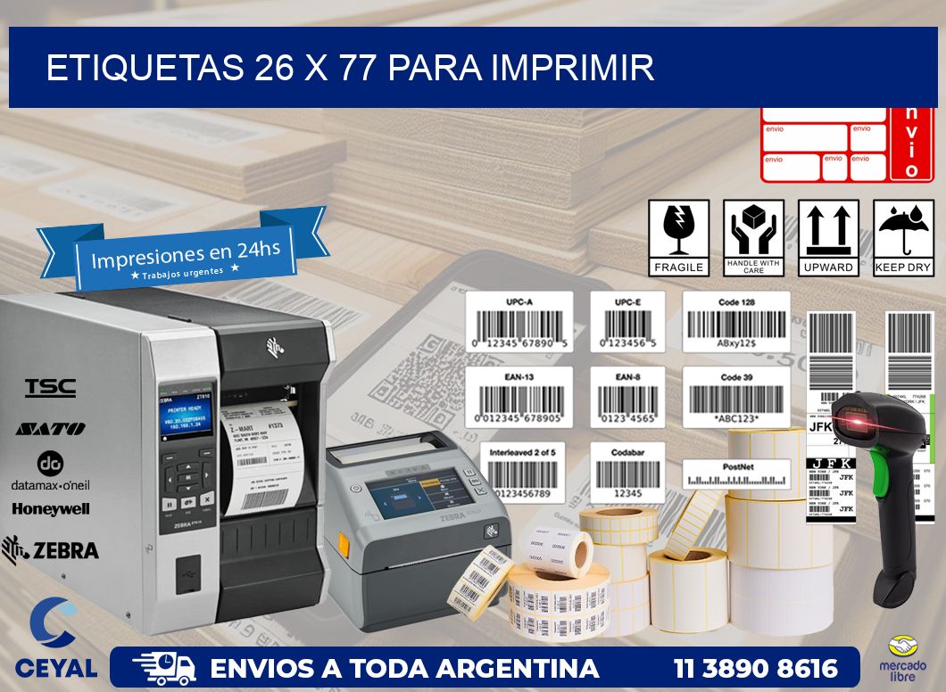 ETIQUETAS 26 x 77 PARA IMPRIMIR