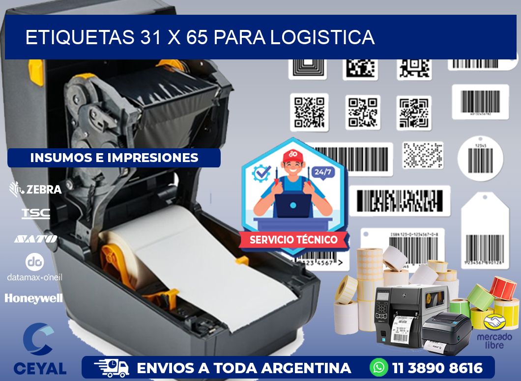 ETIQUETAS 31 x 65 PARA LOGISTICA