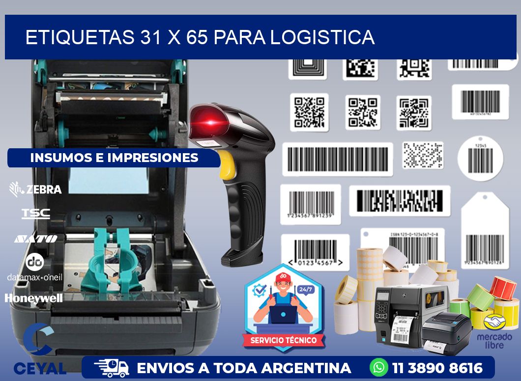 ETIQUETAS 31 x 65 PARA LOGISTICA