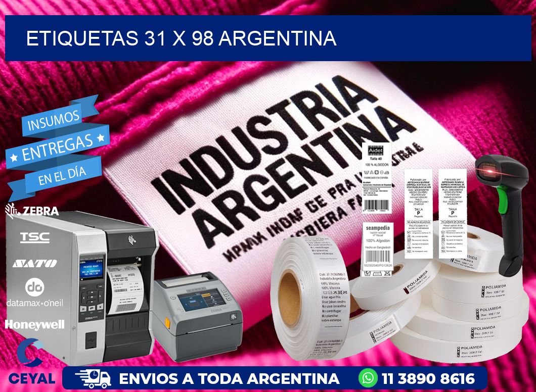 ETIQUETAS 31 x 98 ARGENTINA