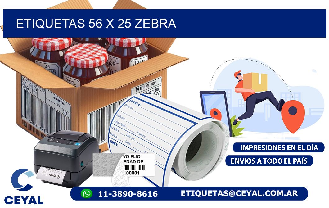 ETIQUETAS 56 x 25 ZEBRA