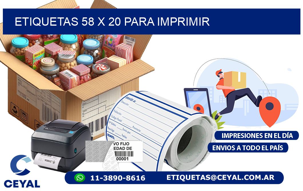 ETIQUETAS 58 x 20 PARA IMPRIMIR