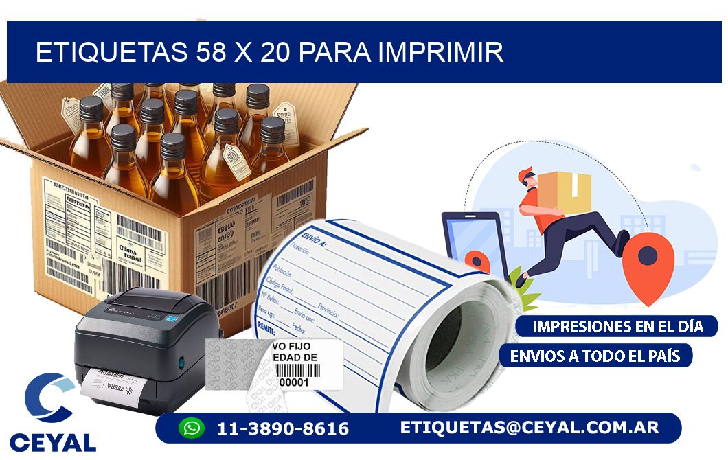 ETIQUETAS 58 x 20 PARA IMPRIMIR