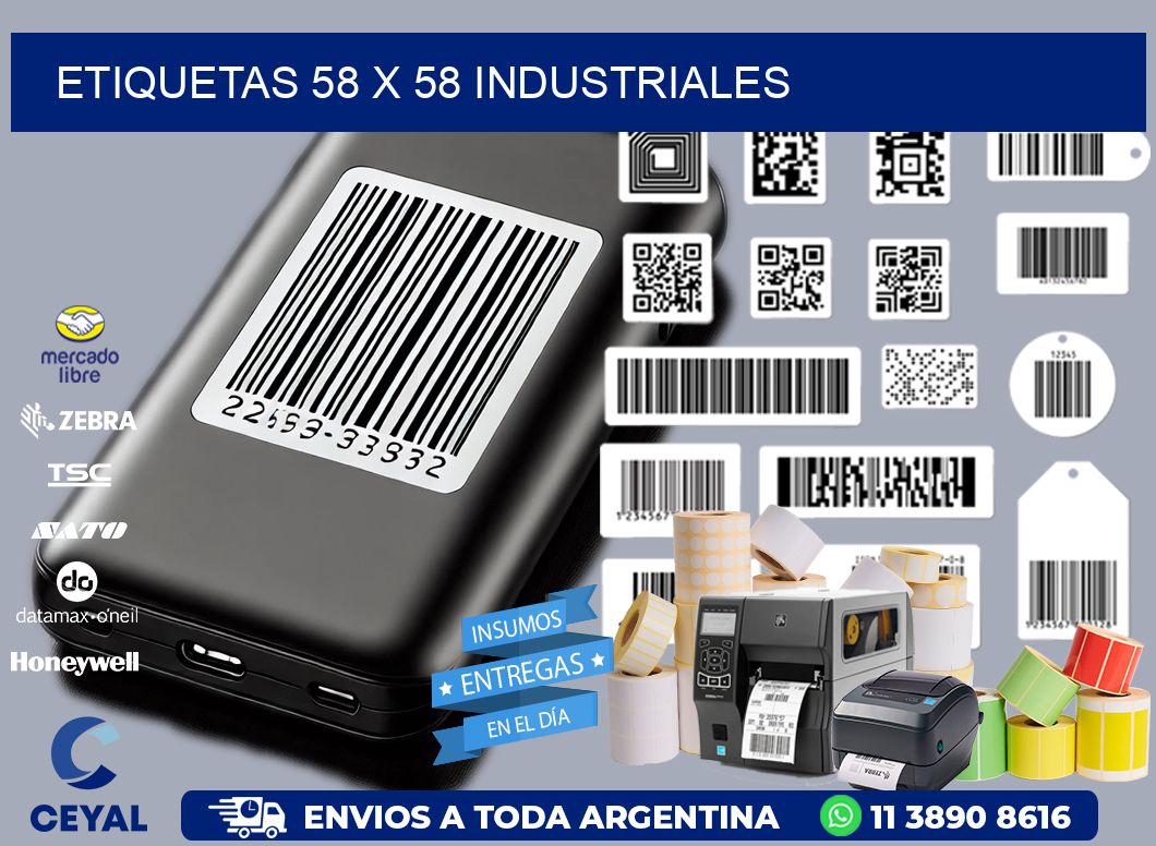 ETIQUETAS 58 x 58 INDUSTRIALES