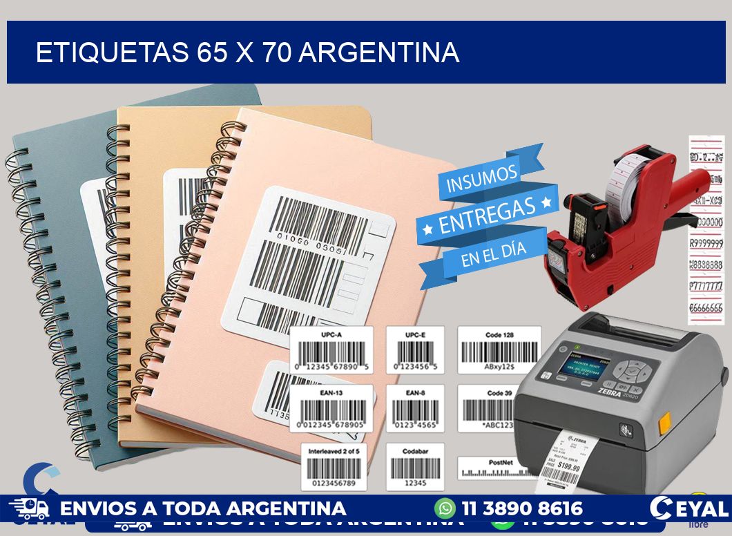ETIQUETAS 65 x 70 ARGENTINA