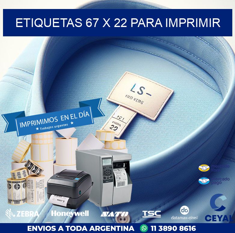 ETIQUETAS 67 x 22 PARA IMPRIMIR