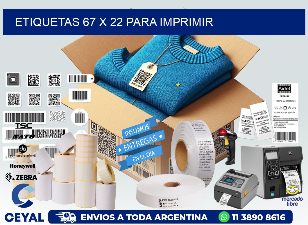 ETIQUETAS 67 x 22 PARA IMPRIMIR