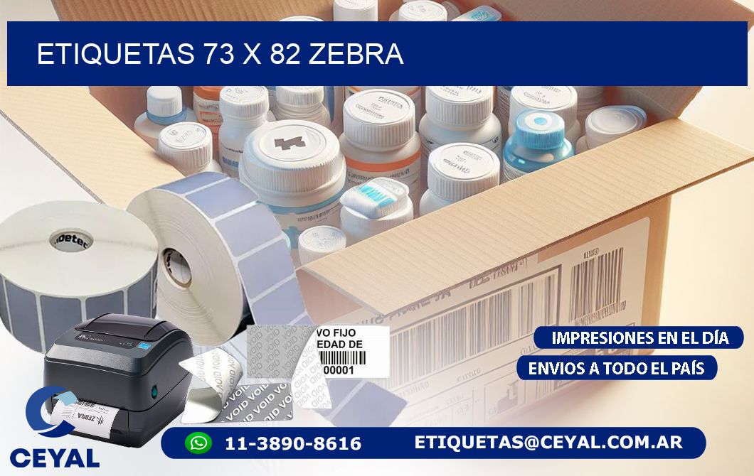ETIQUETAS 73 x 82 ZEBRA