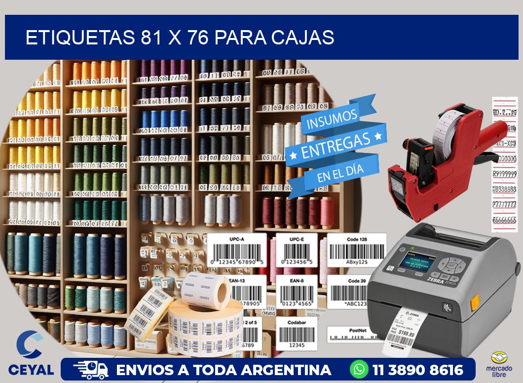 ETIQUETAS 81 x 76 PARA CAJAS