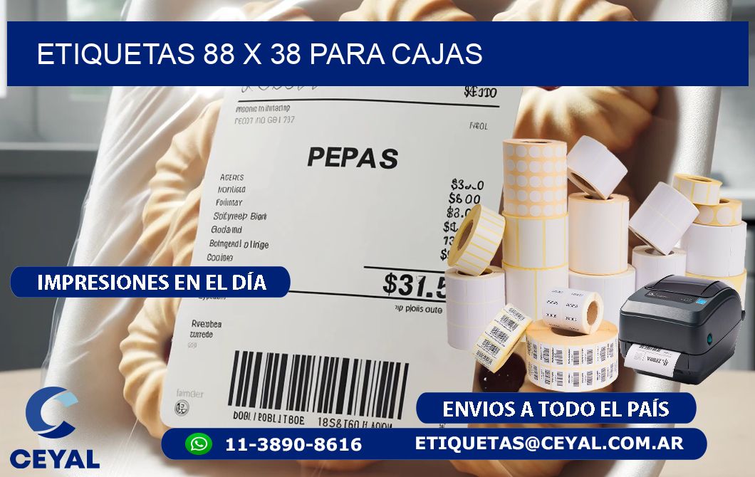 ETIQUETAS 88 x 38 PARA CAJAS