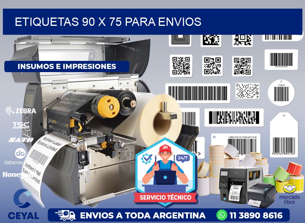 ETIQUETAS 90 x 75 PARA ENVIOS