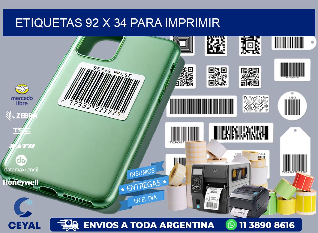 ETIQUETAS 92 x 34 PARA IMPRIMIR
