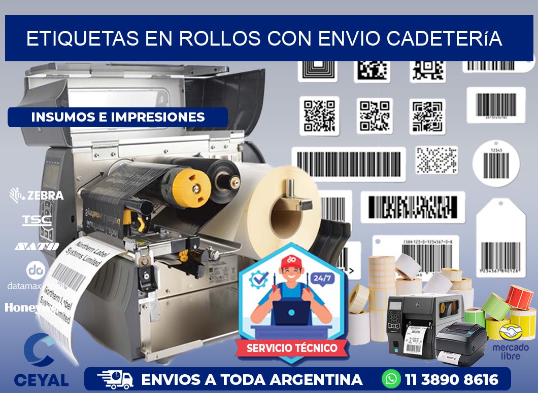 ETIQUETAS EN ROLLOS CON ENVIO Cadetería