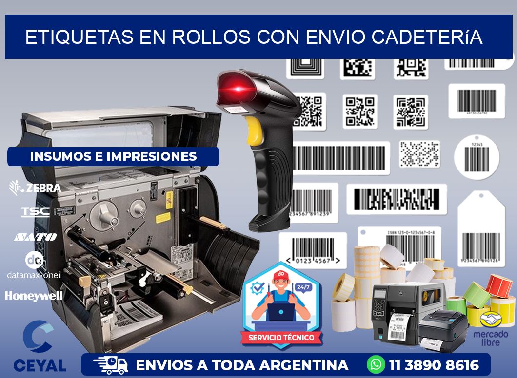 ETIQUETAS EN ROLLOS CON ENVIO Cadetería