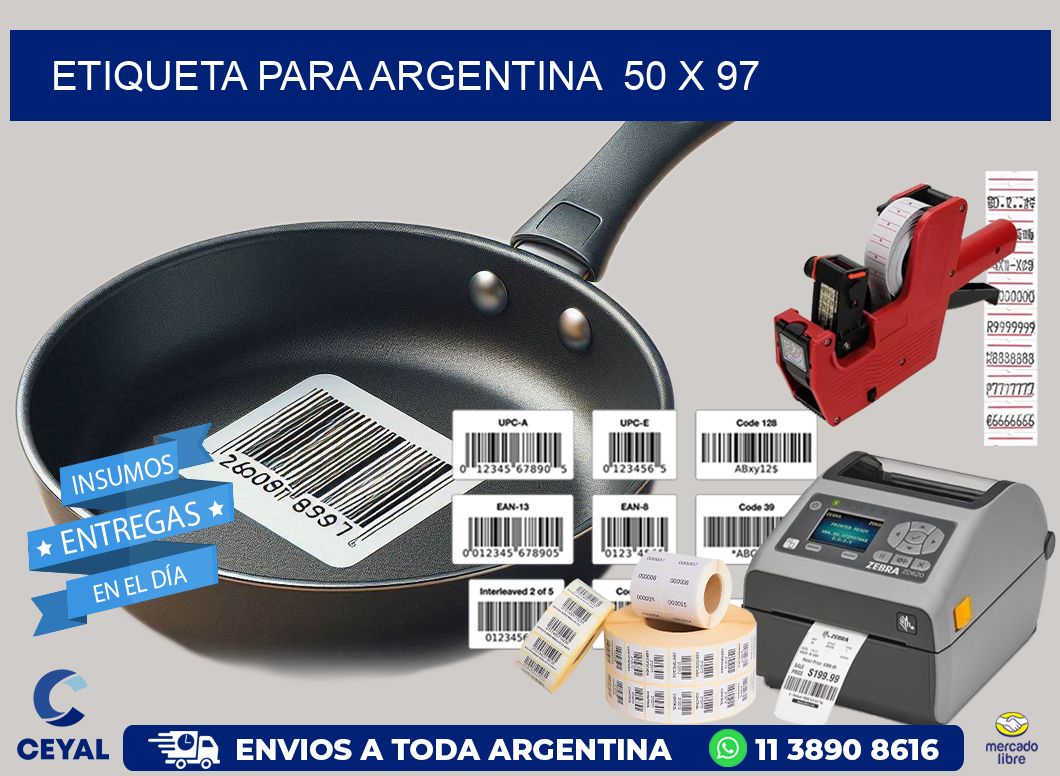 etiqueta para Argentina  50 x 97