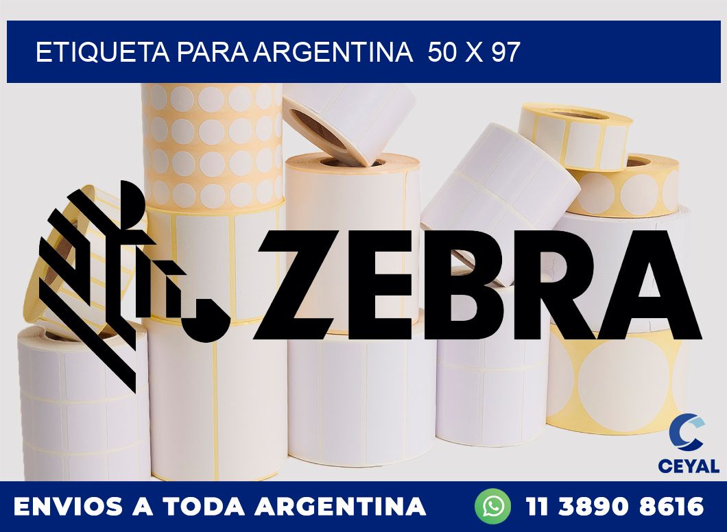 etiqueta para Argentina  50 x 97