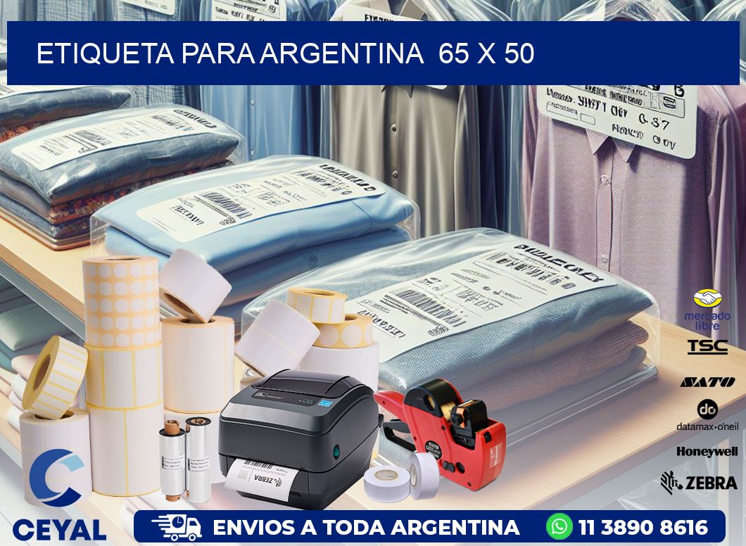 etiqueta para Argentina  65 x 50
