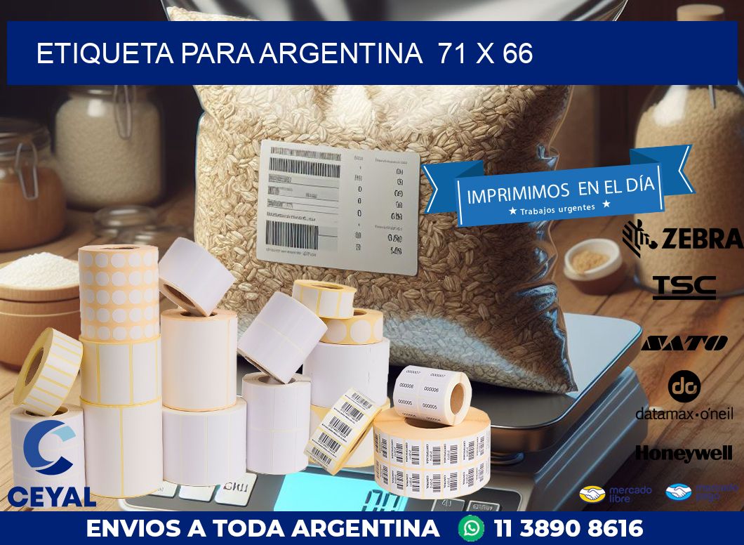 etiqueta para Argentina  71 x 66