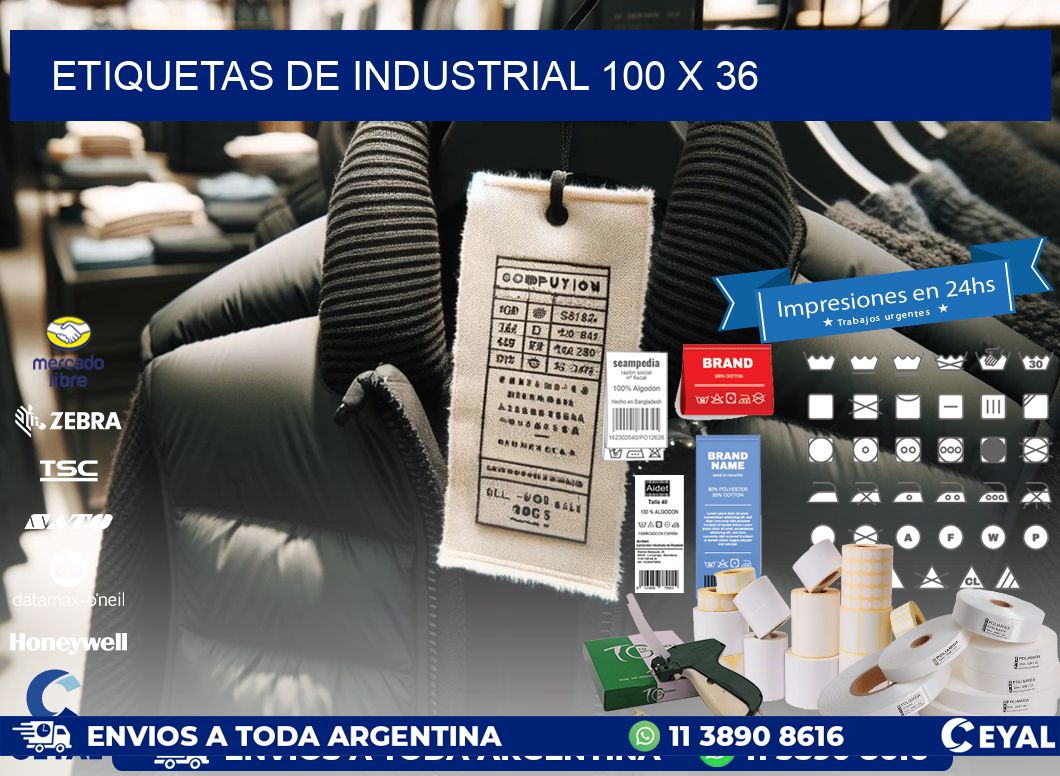 etiquetas de industrial 100 x 36