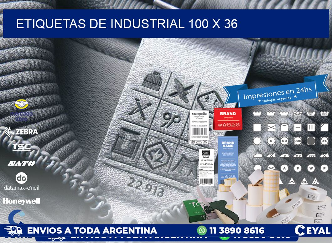 etiquetas de industrial 100 x 36