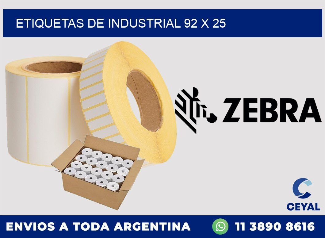 etiquetas de industrial 92 x 25