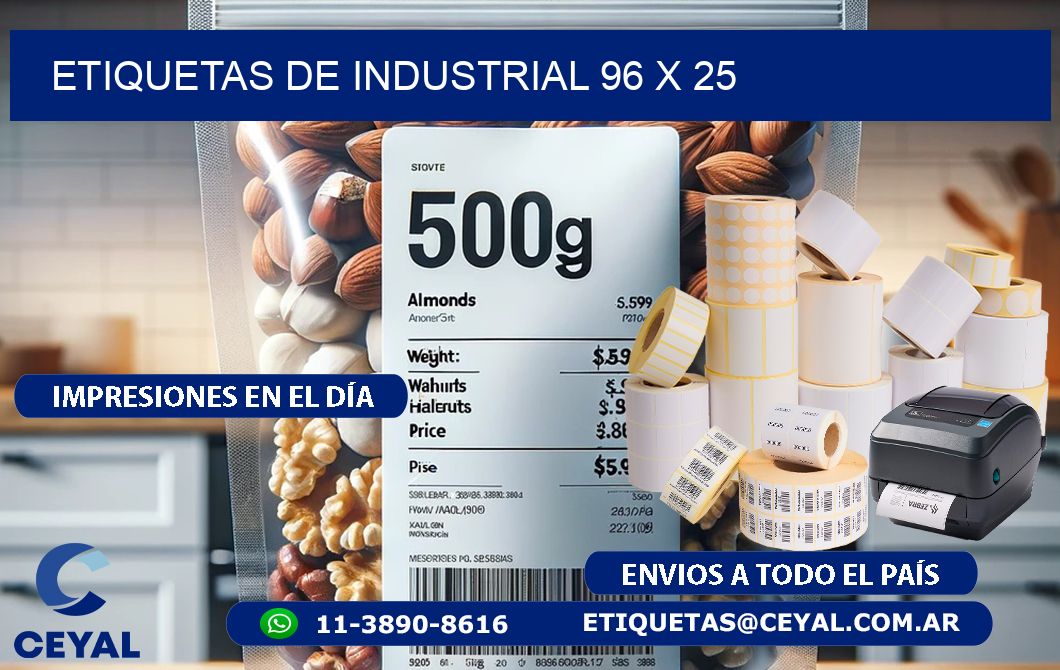 etiquetas de industrial 96 x 25
