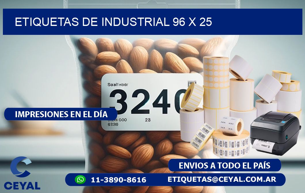 etiquetas de industrial 96 x 25