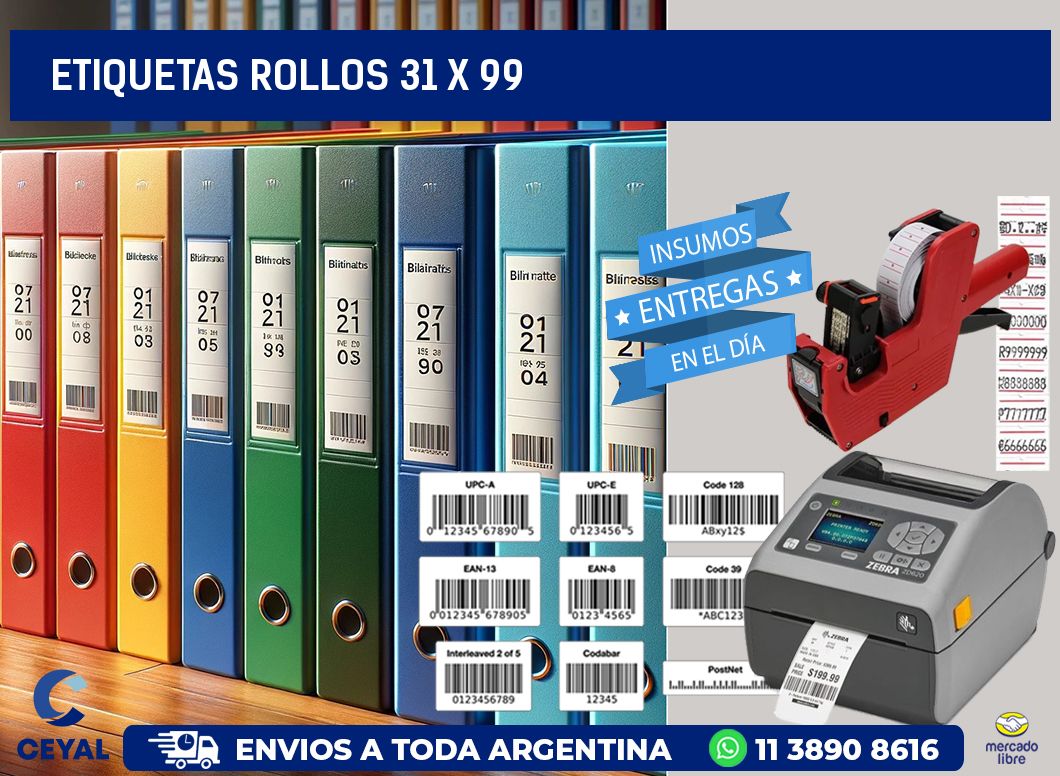 etiquetas rollos 31 x 99