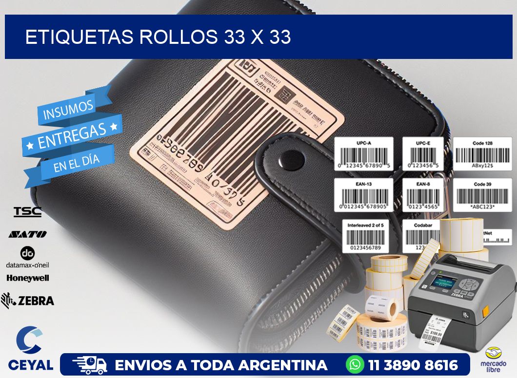 etiquetas rollos 33 x 33