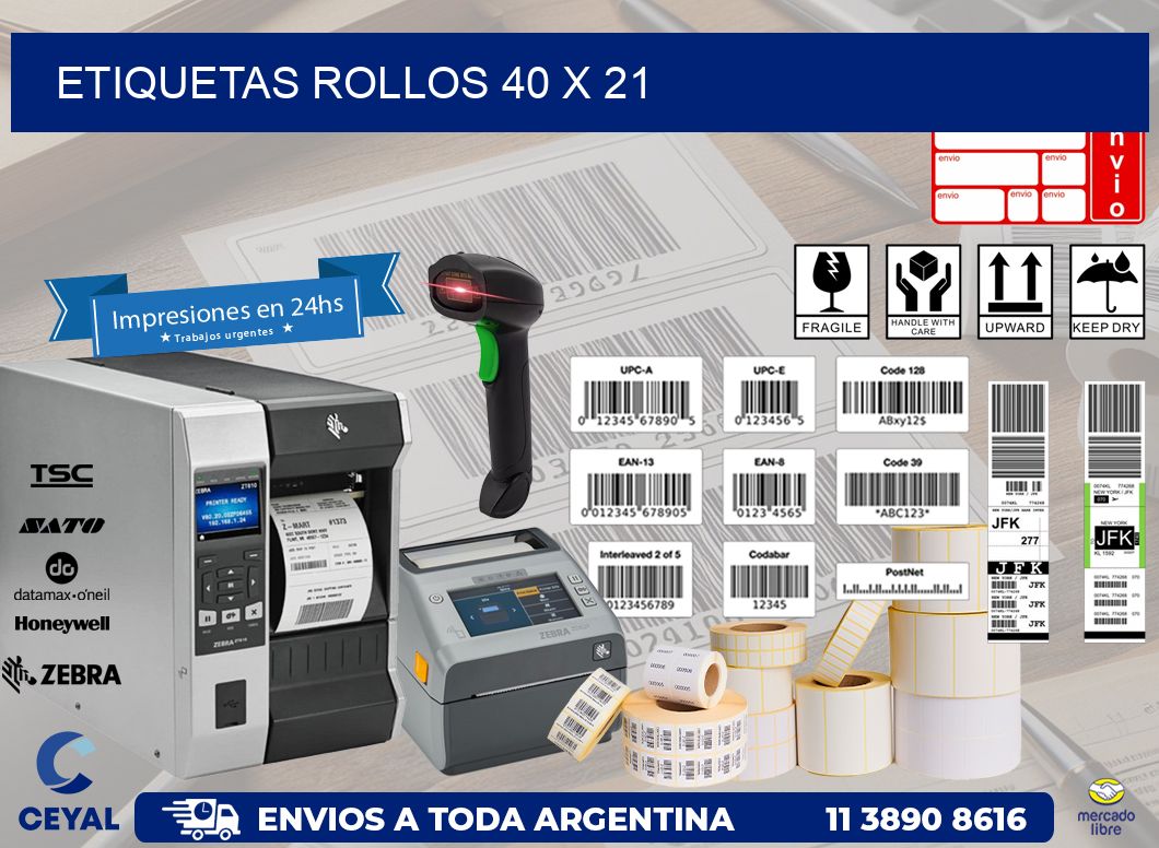 etiquetas rollos 40 x 21