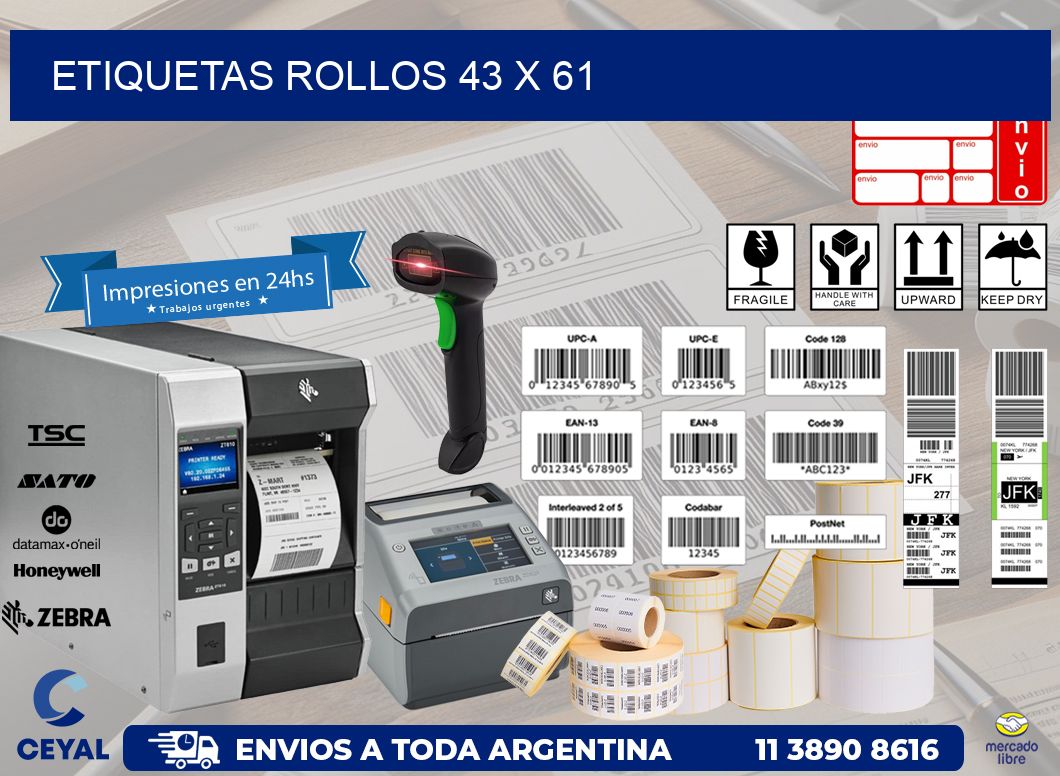 etiquetas rollos 43 x 61