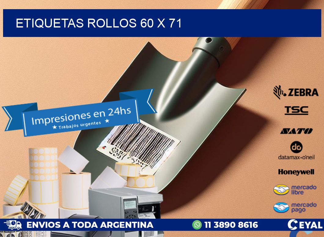 etiquetas rollos 60 x 71