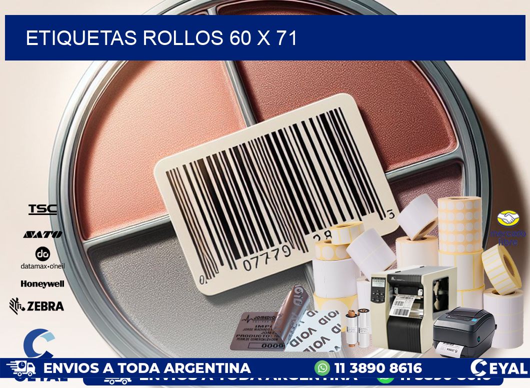 etiquetas rollos 60 x 71