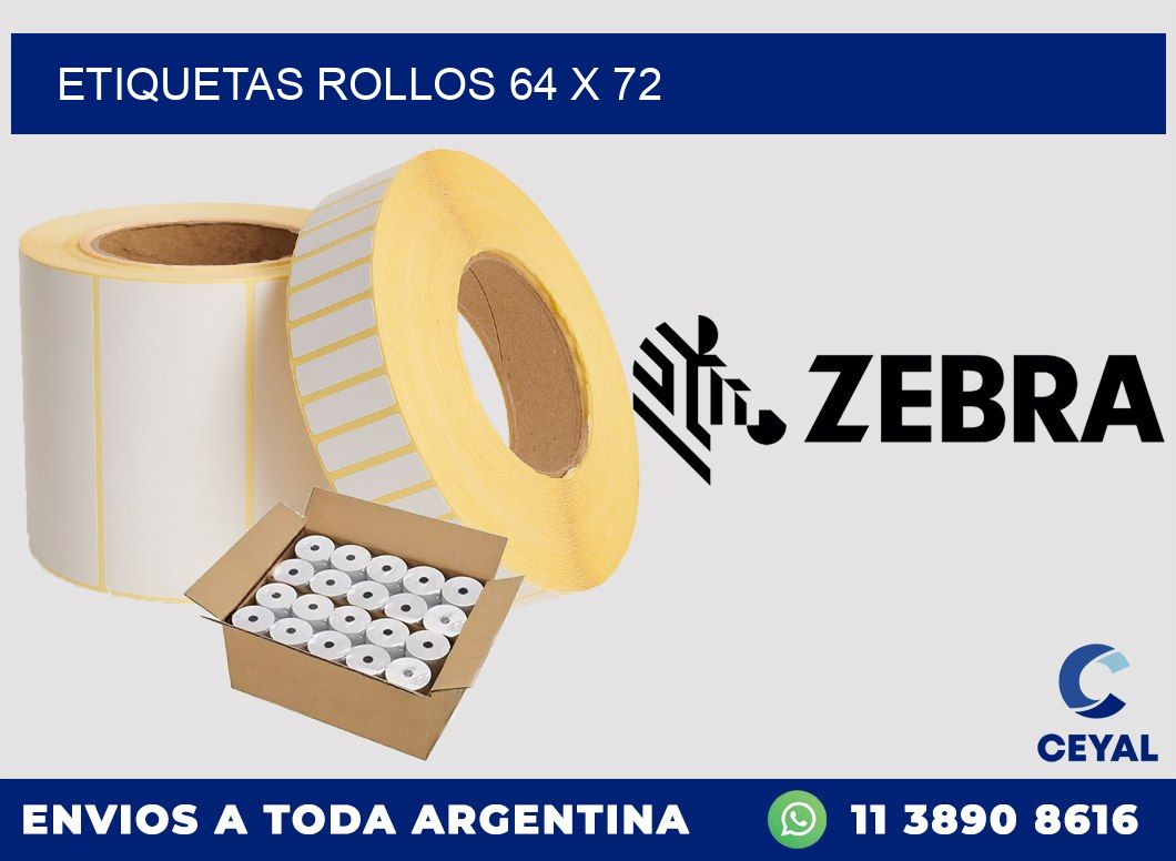 etiquetas rollos 64 x 72