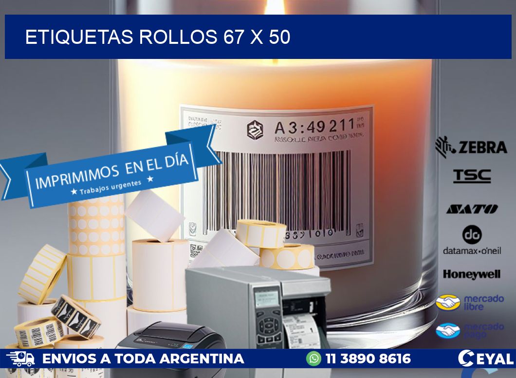 etiquetas rollos 67 x 50