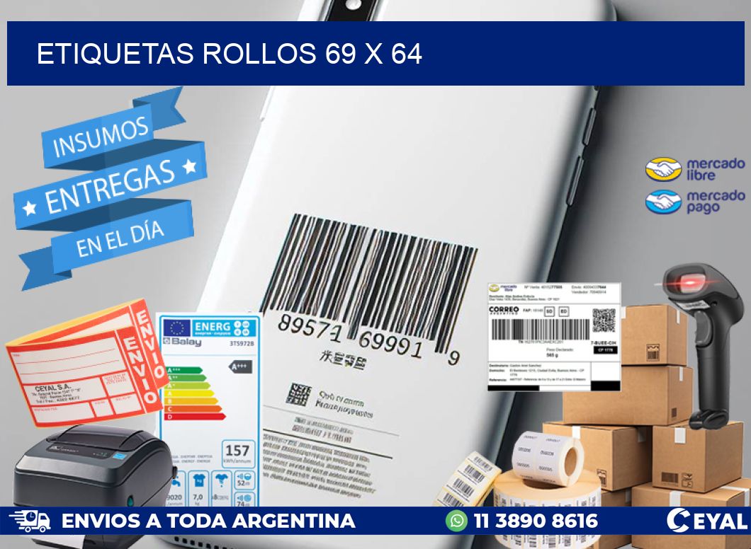 etiquetas rollos 69 x 64