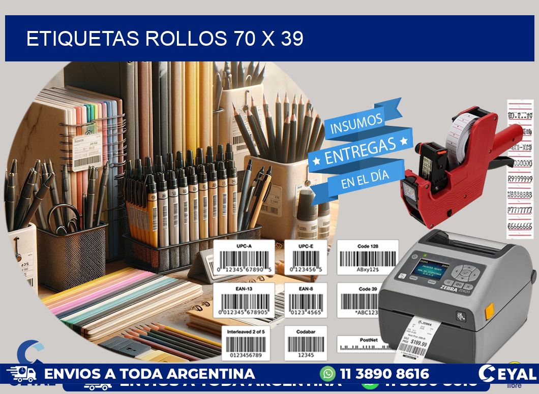 etiquetas rollos 70 x 39