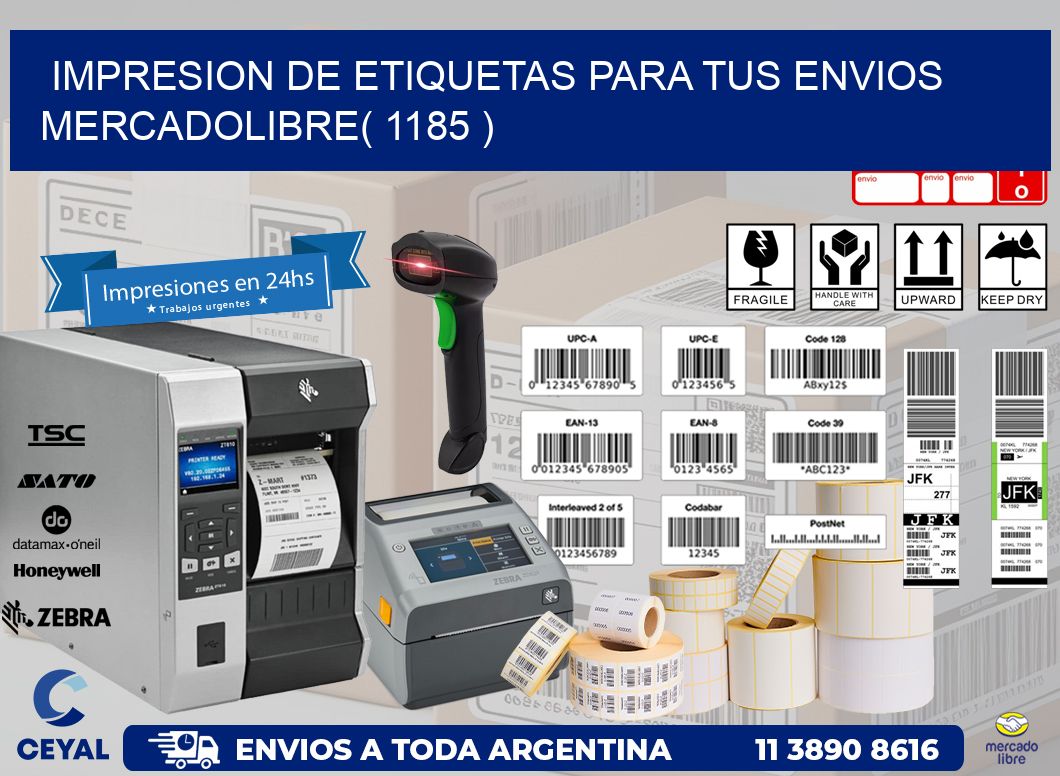 impresion de etiquetas para tus envios mercadolibre( 1185 )