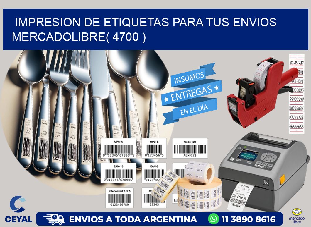impresion de etiquetas para tus envios mercadolibre( 4700 )