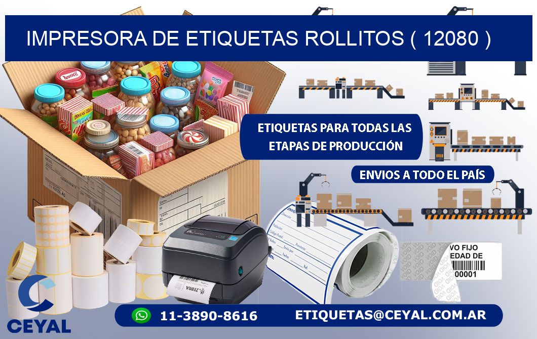 impresora de etiquetas rollitos ( 12080 )